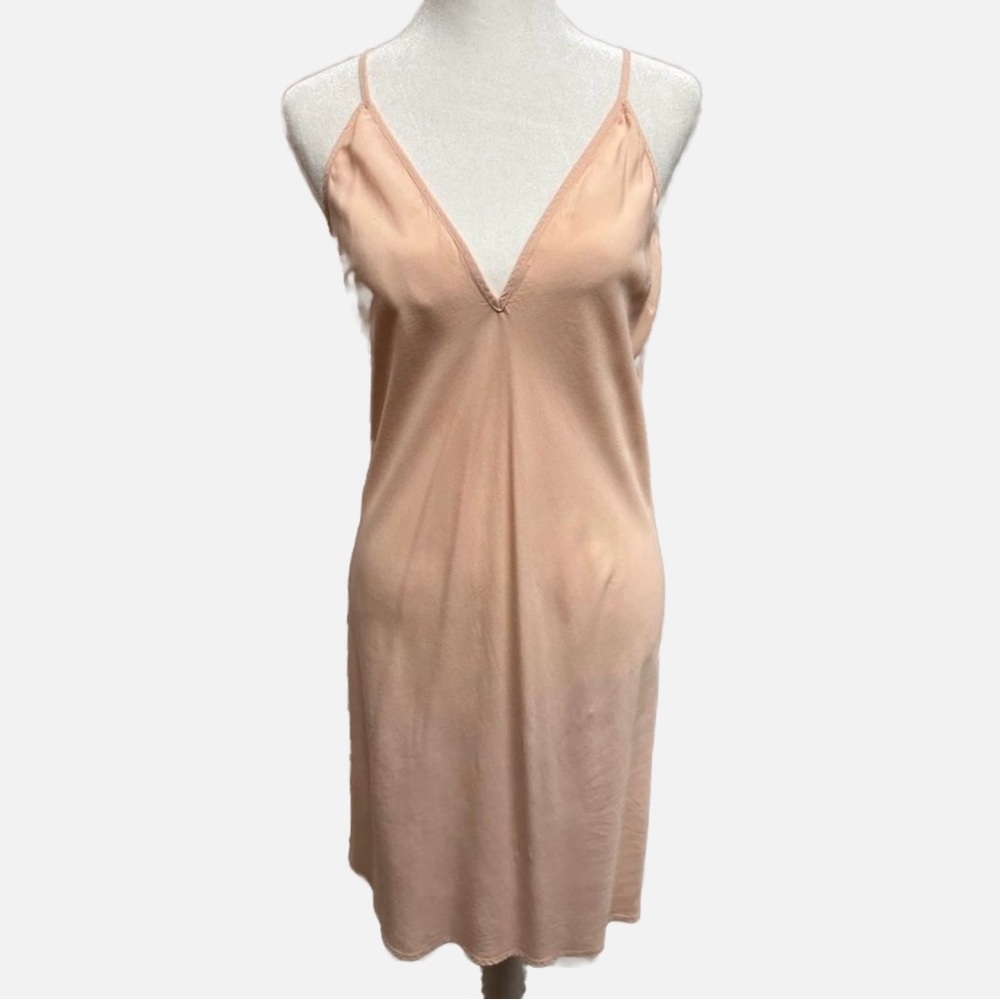 Maje Peach Pink Slip Dress Spaghetti Straps Size 38
